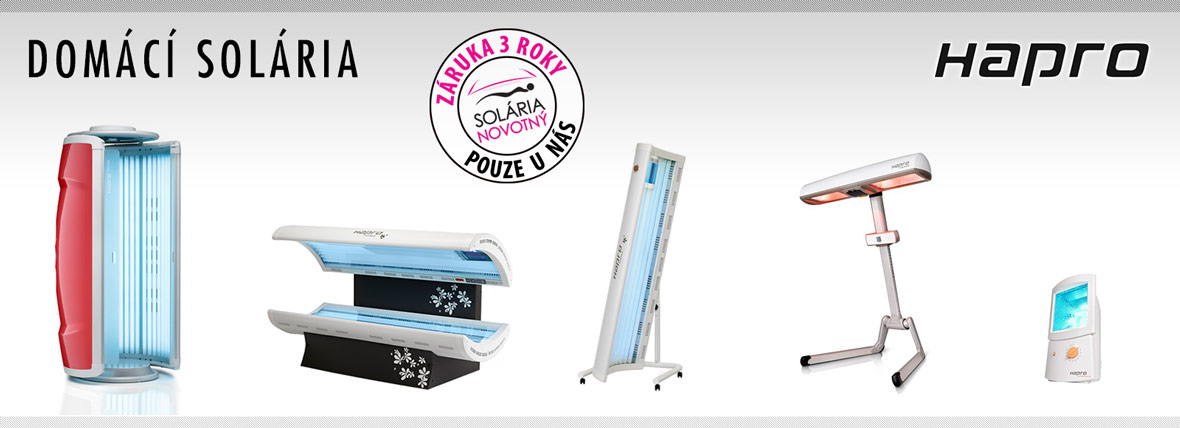 Domácí solária Hapro - Proline, Topaz, Jade, Onyx, Innergize, Mobile Sun, Summerglow
