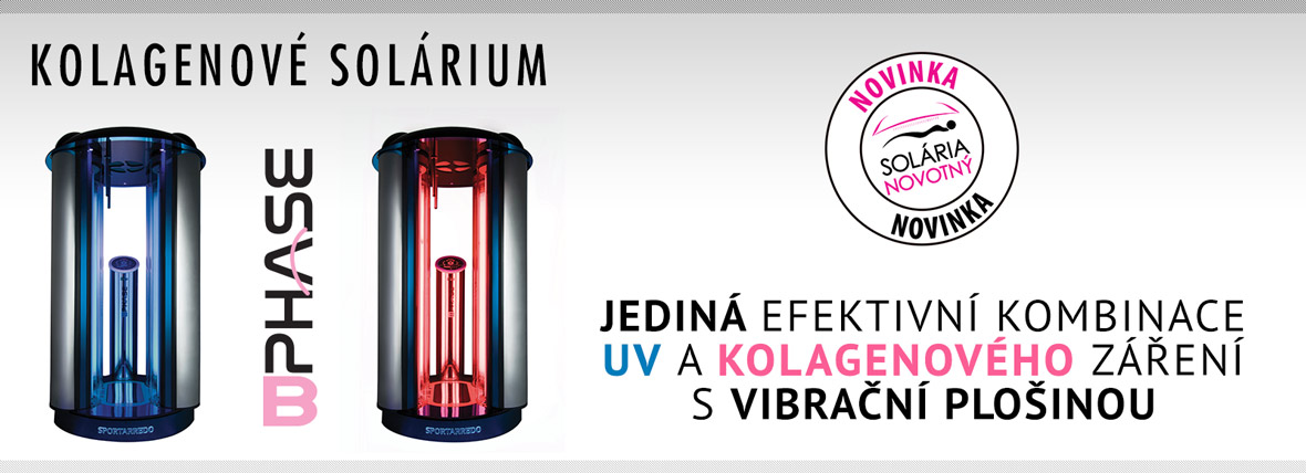 Vertikální kolagenové solárium Sportarredo B-PHASE s vibrační plošinou