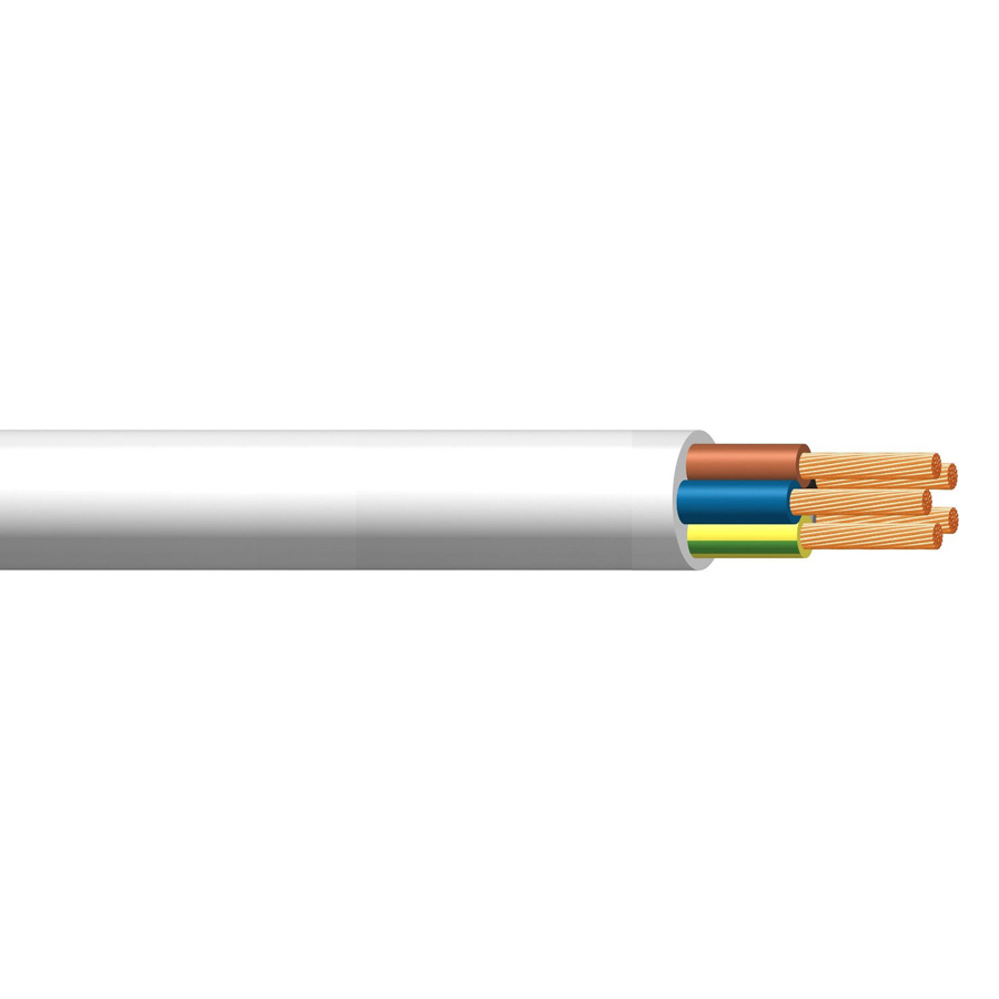 Ohebný bílý kabel CYSY-H05VV-F 5x0,75mm pro spojení solária s recepčním ovladačem