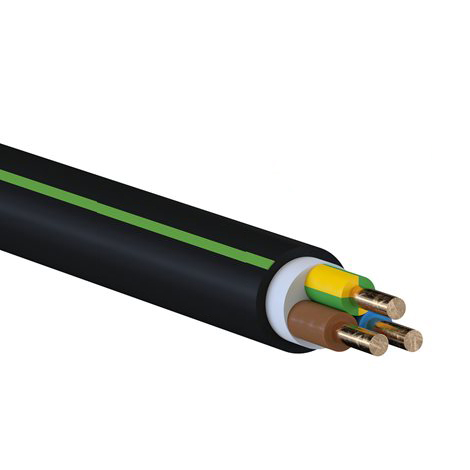 Pevný kabel CYKY-J 3x2,5mm pro pevné přívody k hlavním vypínačům dom. solárií (230V/16A)