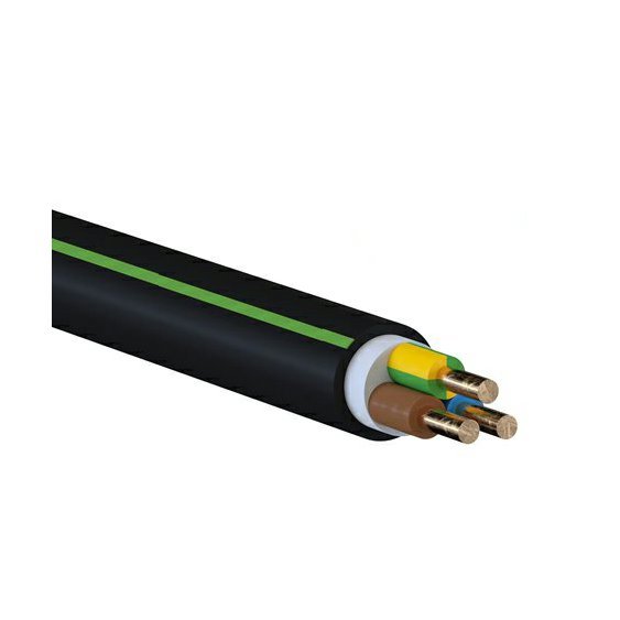 Pevný kabel CYKY-J 3x2,5mm pro pevné přívody k hlavním vypínačům dom. solárií