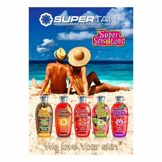 Plakát k solární kosmetice - Supertan - Super Sensations
